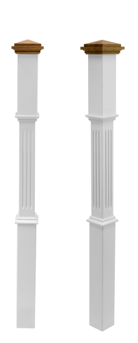 Stolpe EX - 41, eksklusiv klassisk stolpe, topp i eik med møne